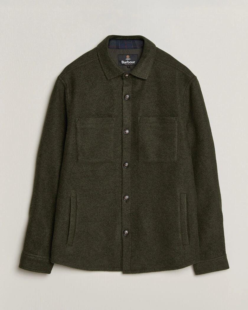 Barbour Lifestyle Marltown Tailored Wool Blend Overshirt Sage – Grön