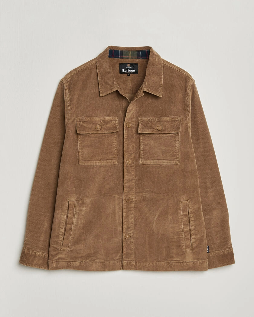 Barbour Lifestyle Tartan Trimed Cord Overshirt Sandstone – Brun