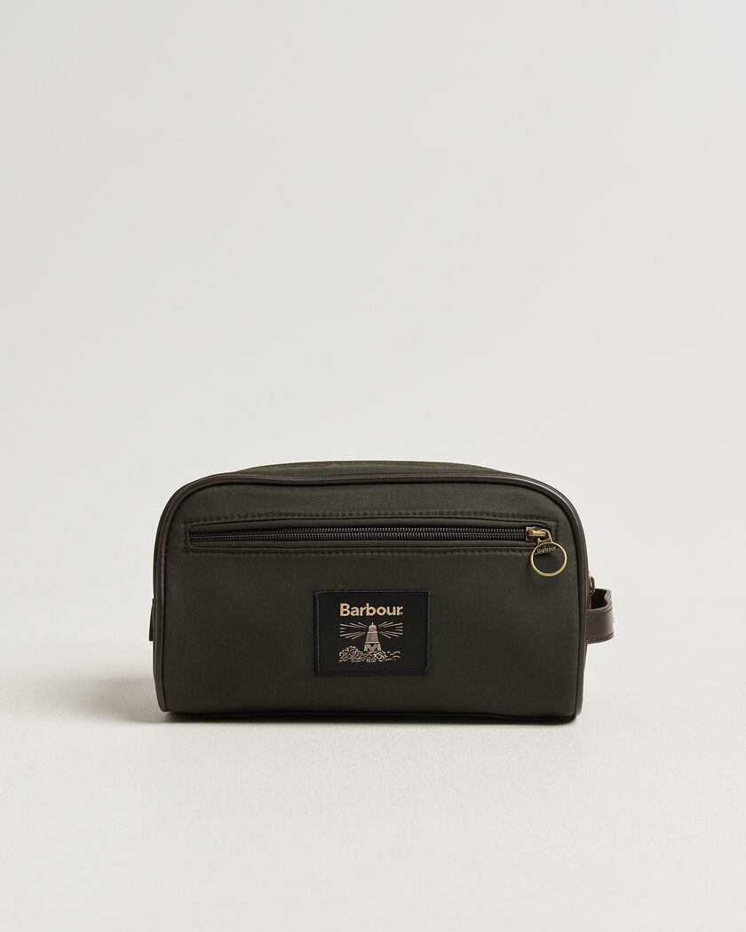 Barbour Lifestyle Waxed Washbag Olive – Grön