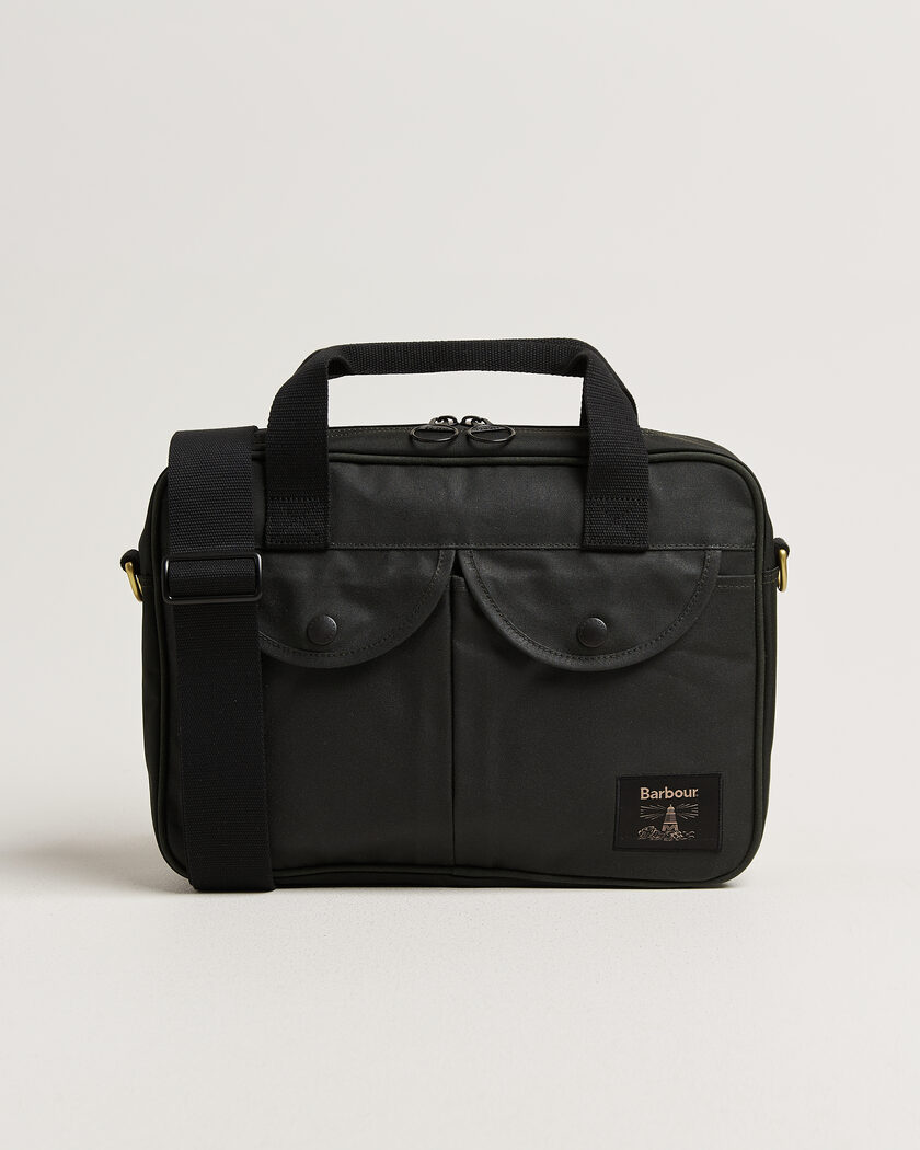 Barbour Lifestyle Field Wax Laptop Bag Sage – Grön
