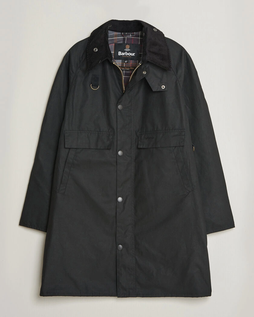 Barbour Heritage Long Spey Wax Jacket Black – Svart