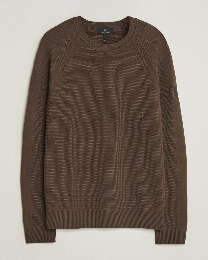 Belstaff Bradwell Cotton Knitted Crew Neck Army Olive – Grön