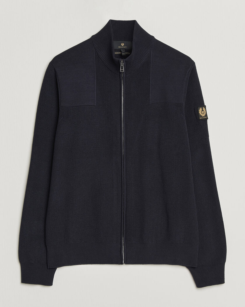 Belstaff Commander Knitted Full Zip Dark Ink – Blå