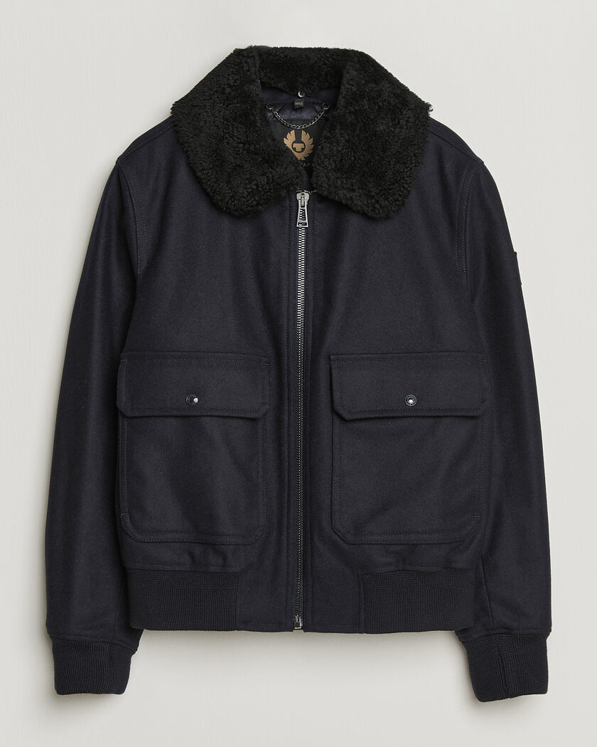 Belstaff Welder Wool Bomber Jacket Dark Ink – Blå