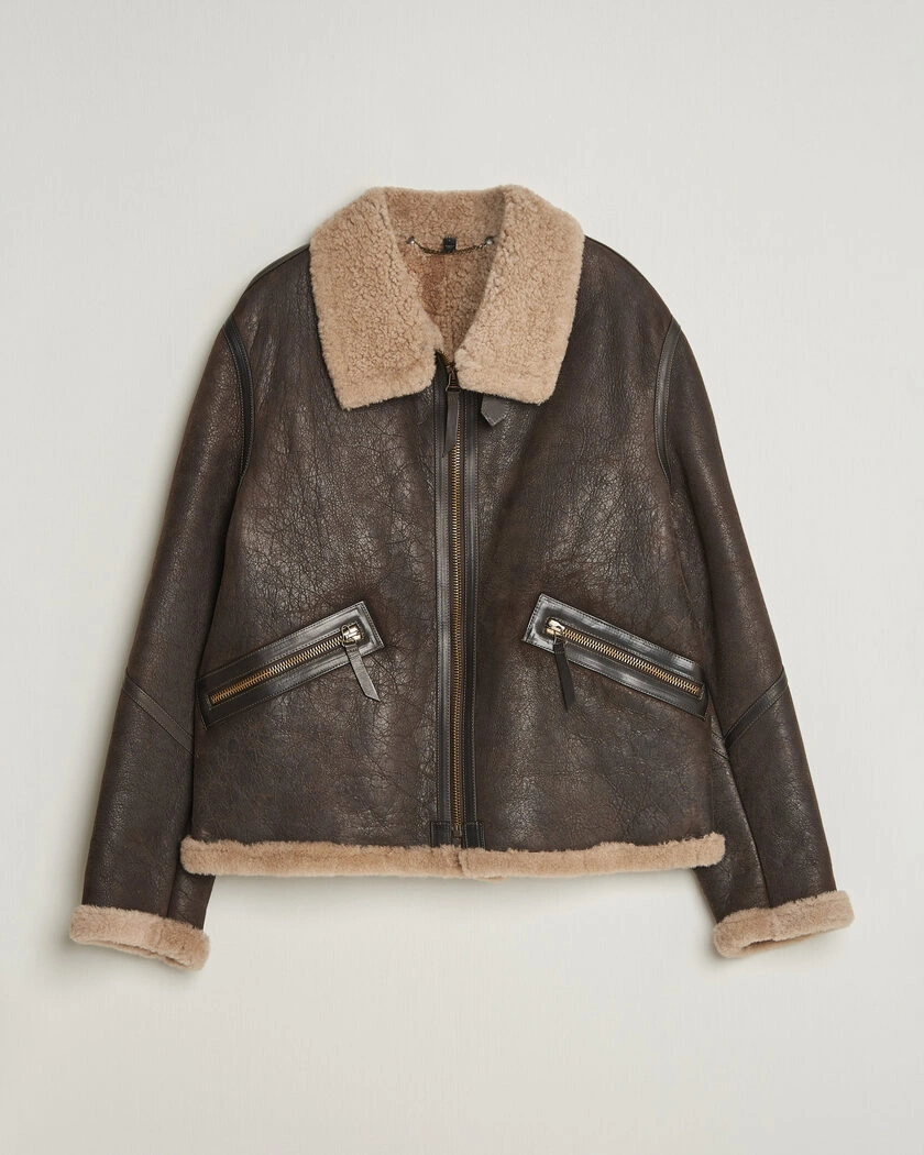 Belstaff Winterbrook Shearling Jacket Dark Brown – Brun