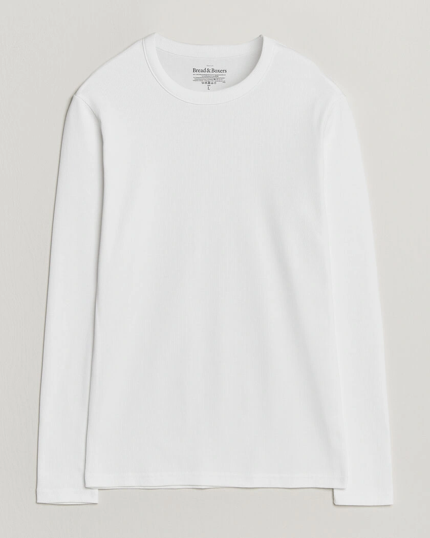 Bread & Boxers Ribbed Long Sleeve T-Shirt White – Vit