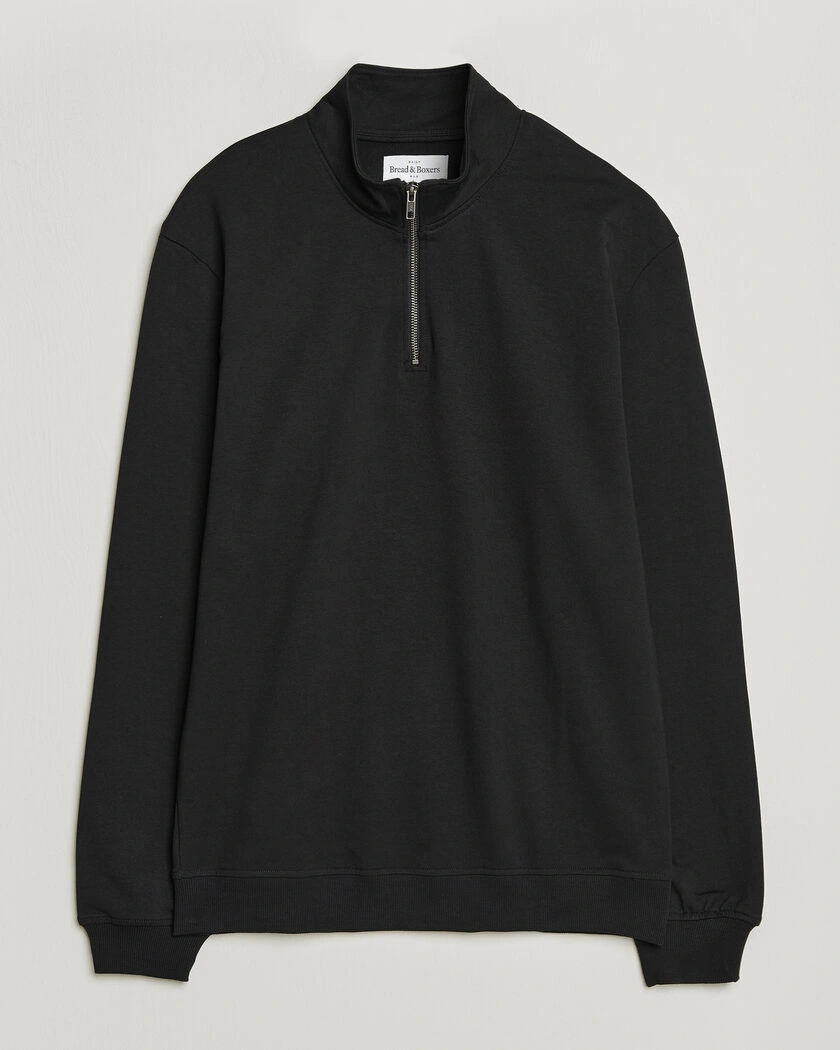 Bread & Boxers Loungewear Half Zip Black – Svart
