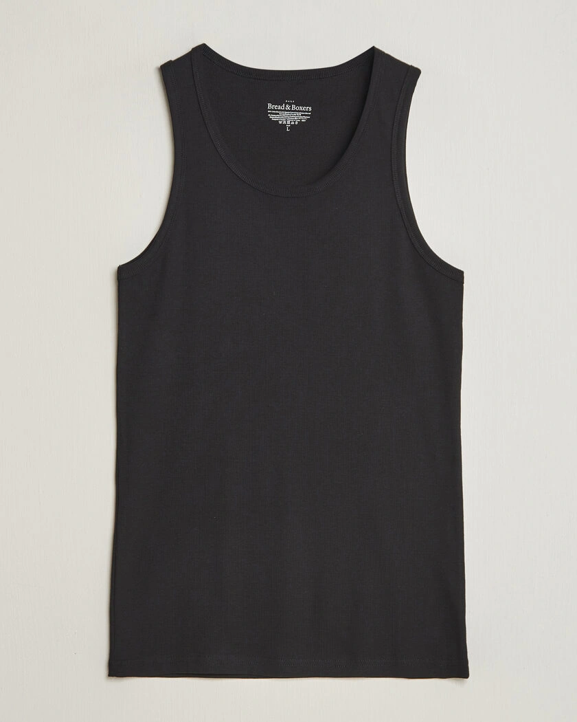 Bread & Boxers 2-Pack Ribbed Tank Black – Svart