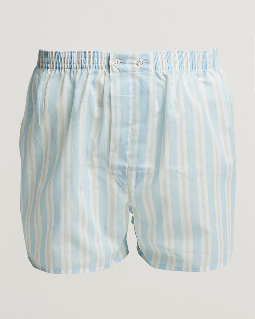 Derek Rose Classic Fit Striped Woven Cotton Boxer Shorts Blue/White – Flerfärgad