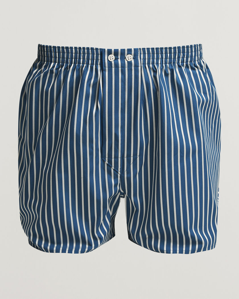 Derek Rose Classic Fit Striped Woven Cotton Boxer Shorts Blue/White – Flerfärgad