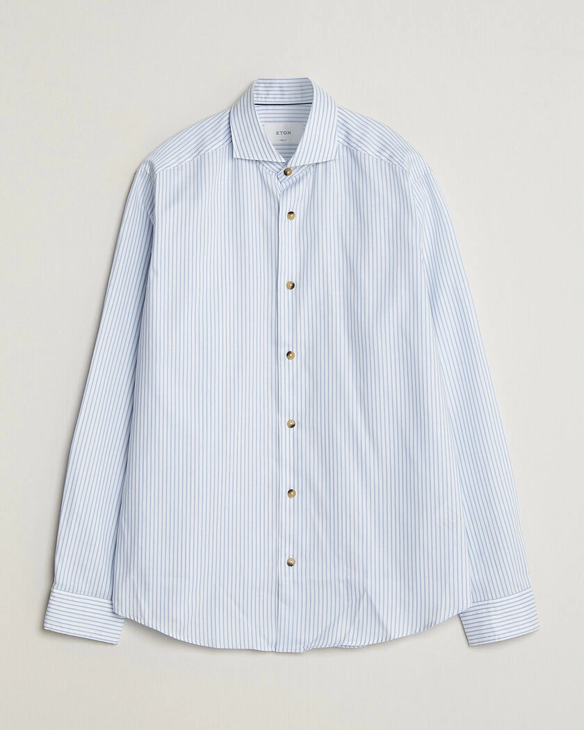 Eton Casual Fit Signature Oxford Striped Shirt Light Blue – Blå