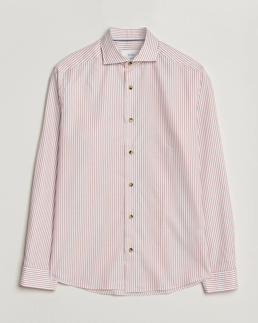 Eton Casual Fit Signature Oxford Striped Shirt Orange – Orange