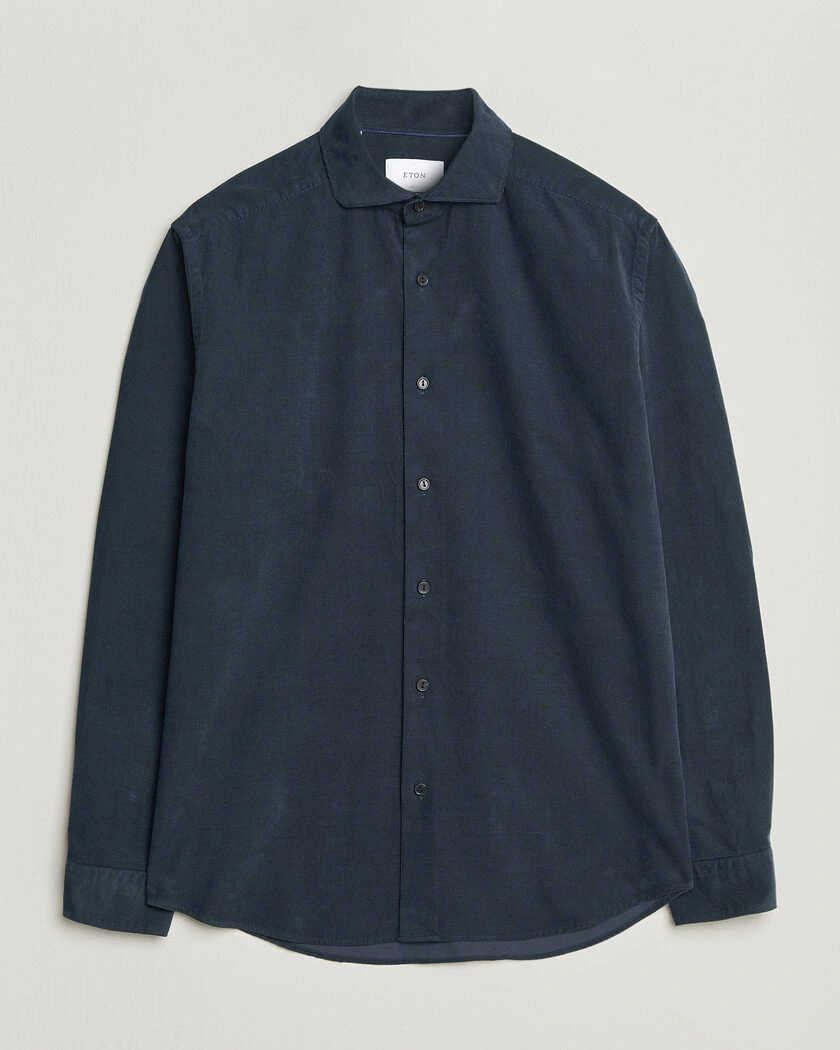 Eton Casual Fit Corduroy Shirt Navy Blue – Blå