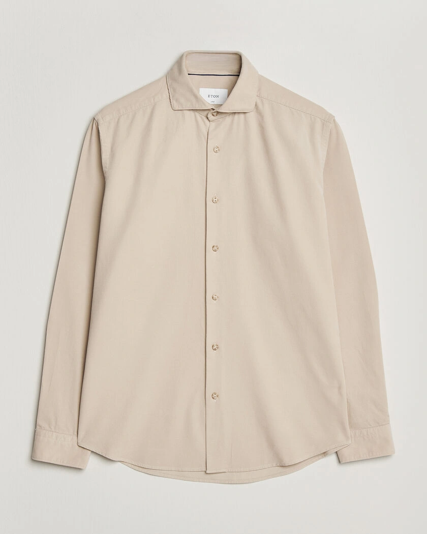 Eton Casual Fit Corduroy Shirt Beige – Beige