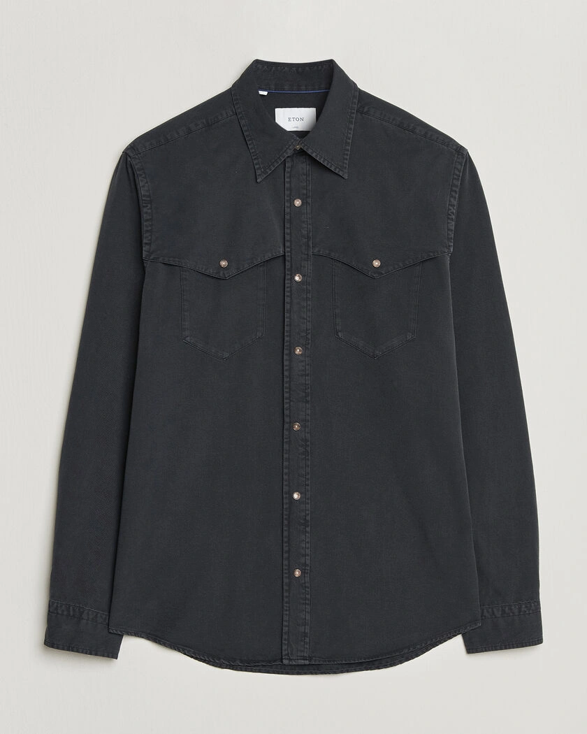 Eton Indigo Western Shirt Black – Svart