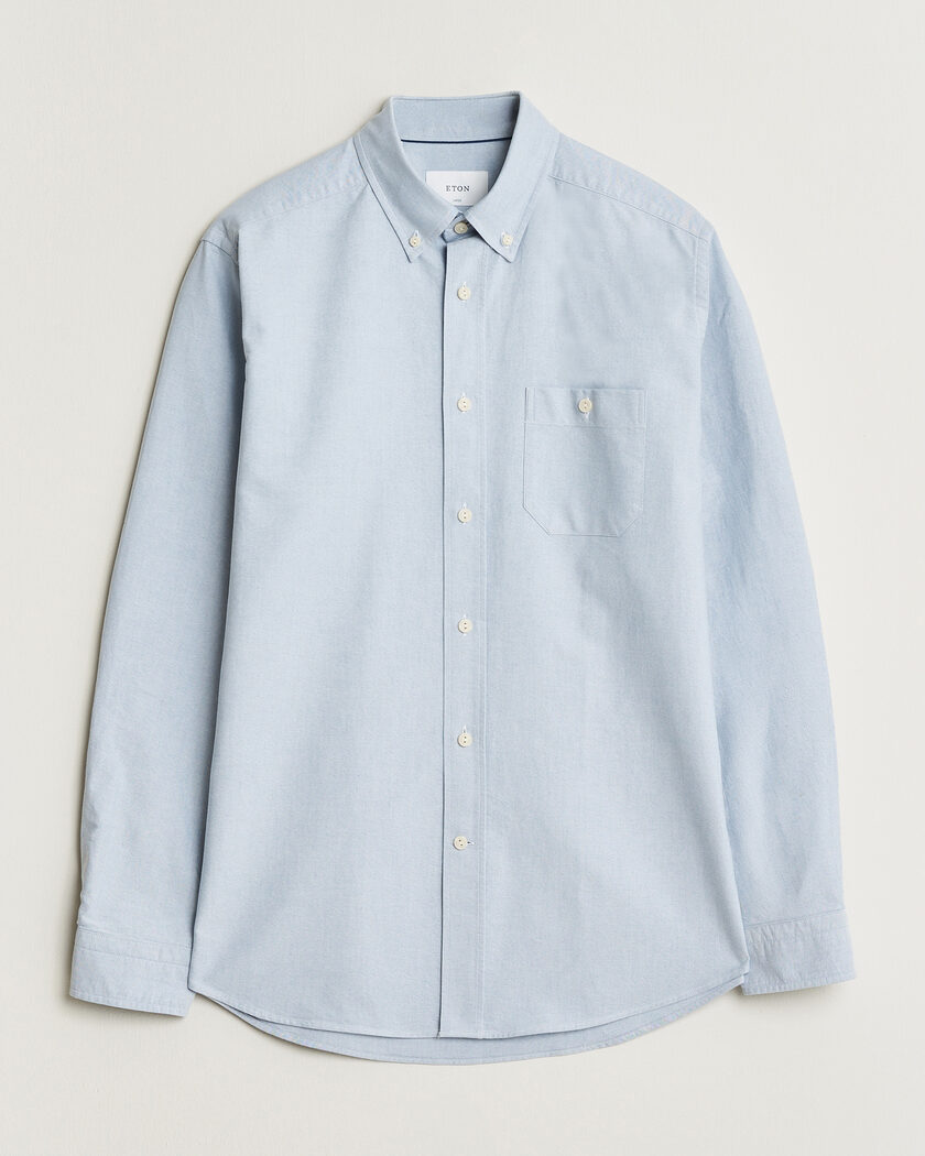 Eton Regular Fit Ivy Oxford Shirt Light Blue – Blå