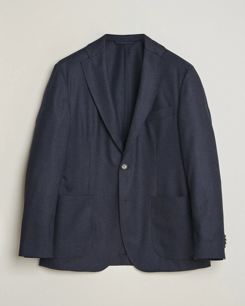 Eton Wool Flannel Soft Jacket Navy Blue – Blå