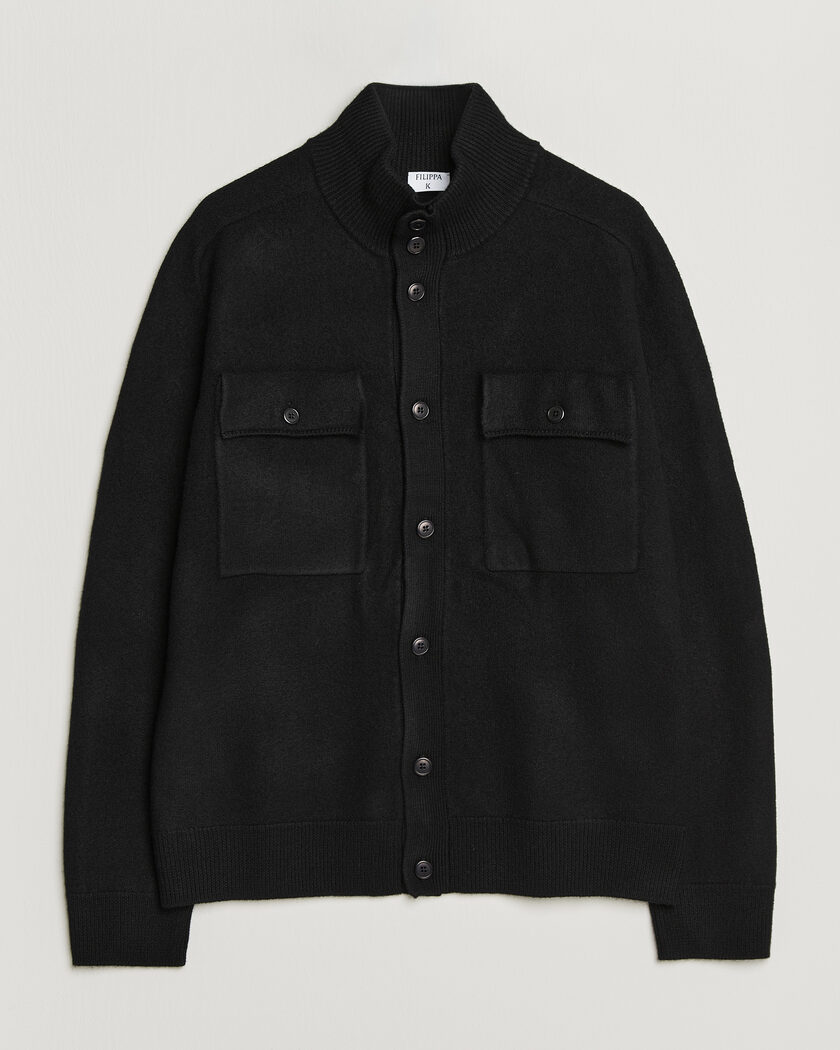 Filippa K Wool Knitted Cardigan Black – Svart