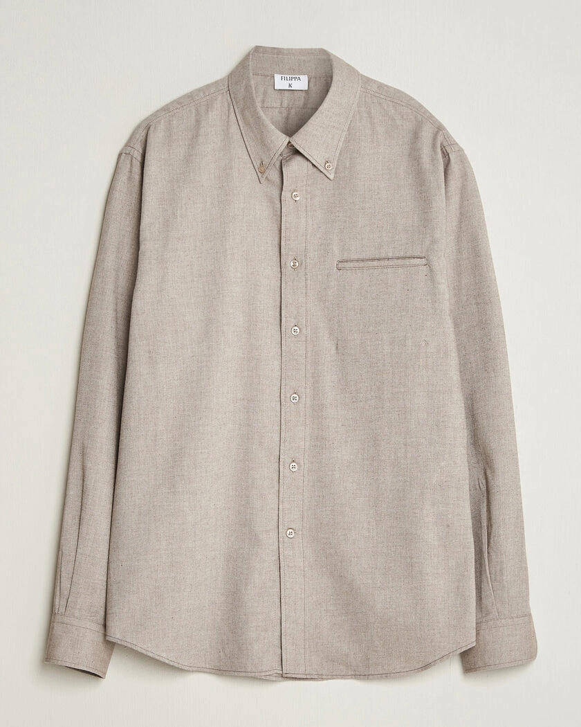  Filippa K Zack Flannel Shirt Mid Brown – Brun