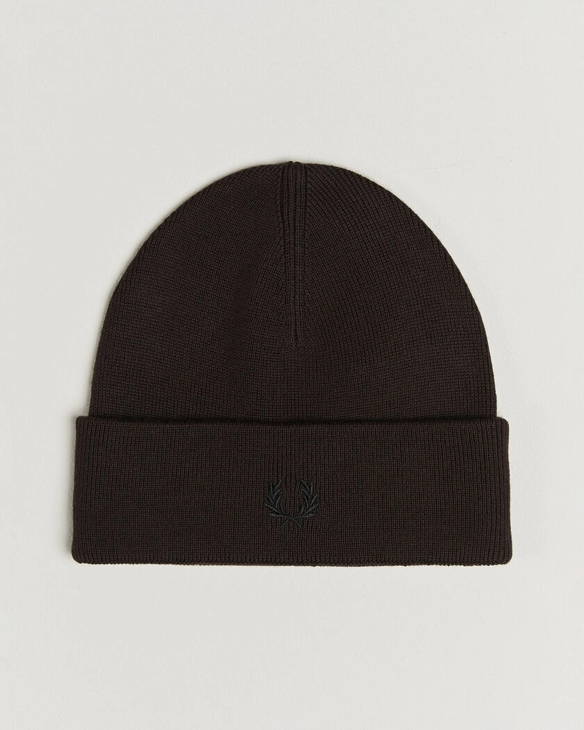 Fred Perry Merino Wool Beanie Rich Brown – Brun