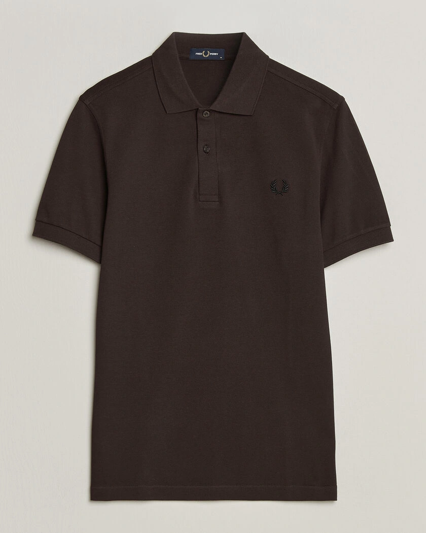 Fred Perry Plain Polo Shirt Night Rich Brown – Brun