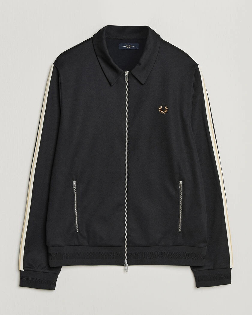 Fred Perry Tipped Taped Track Jacket Black – Svart