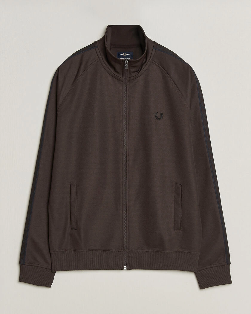 Fred Perry Taped Track Jacket Rich Brown – Brun