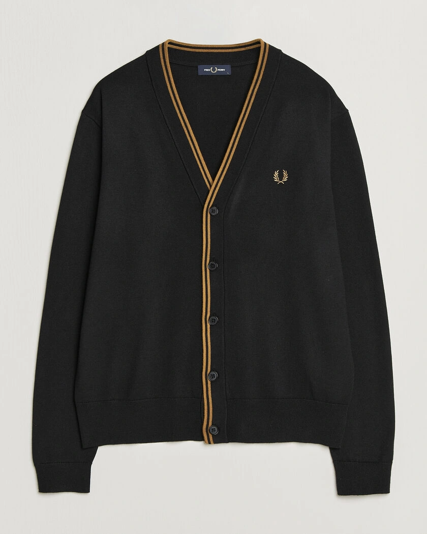 Fred Perry Classic Knitted Cardigan Black – Svart