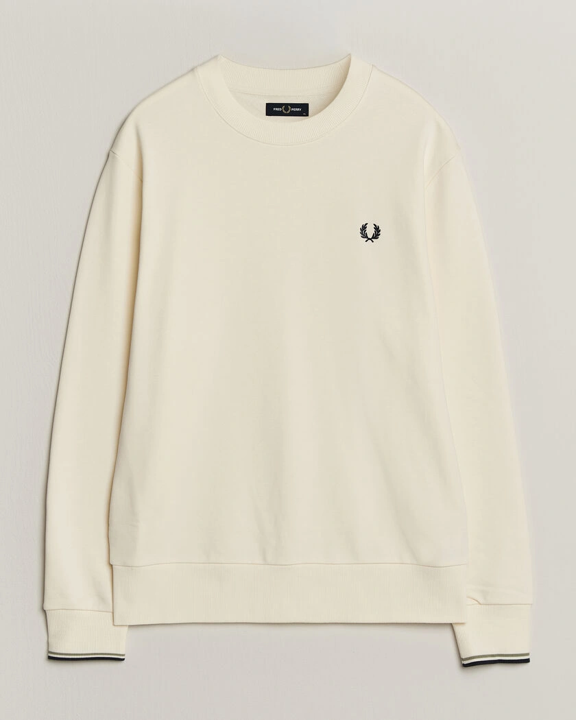 Fred Perry Crew Neck Sweatshirt Ecru – Vit