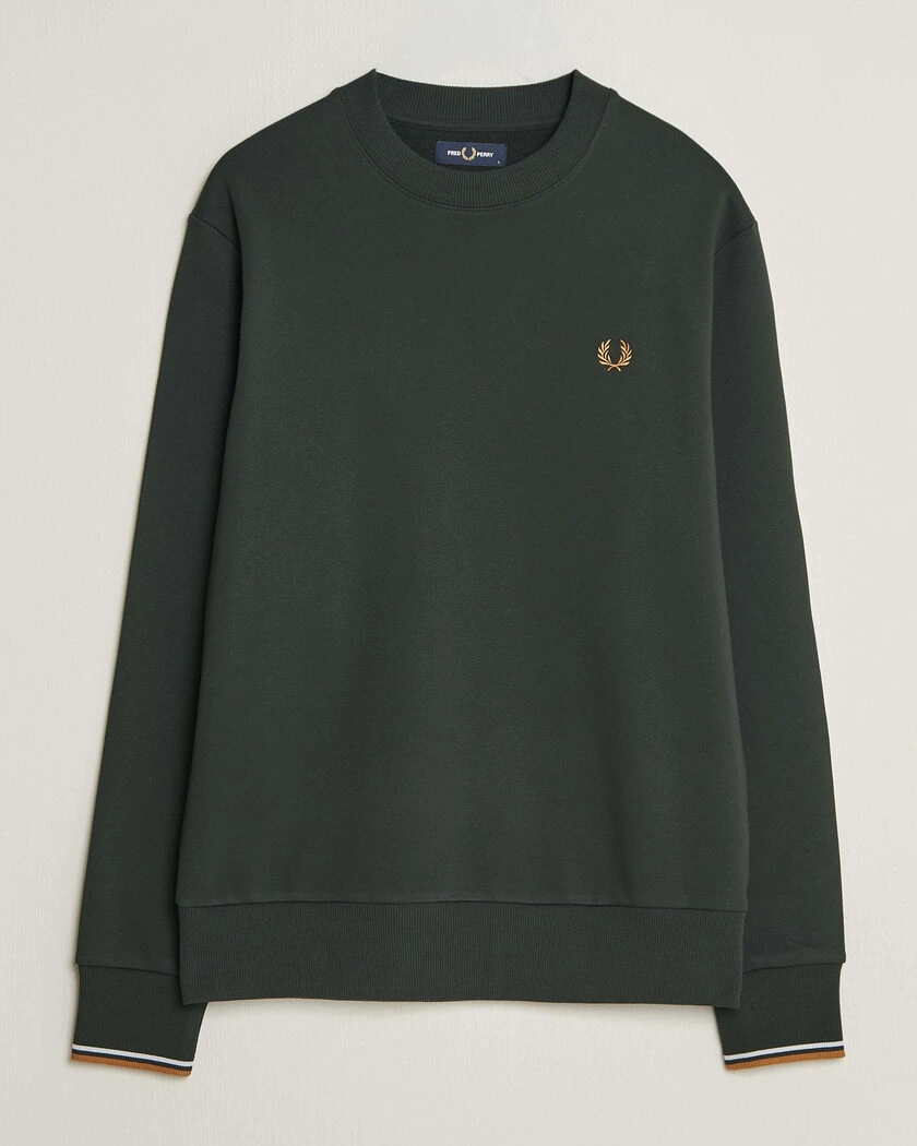Fred Perry Crew Neck Sweatshirt Night Green – Grön