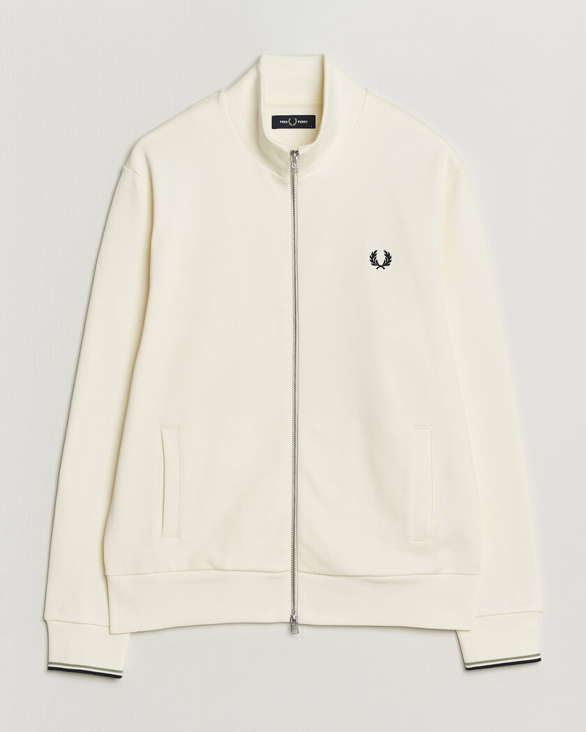 Fred Perry Full Zip Sweatshirt Ecru – Vit
