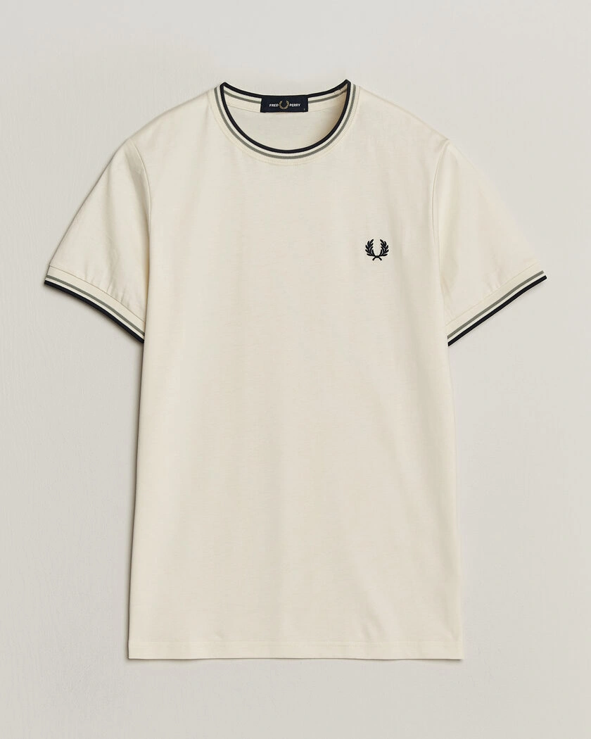 Fred Perry Twin Tipped T-Shirt Ecru – Vit