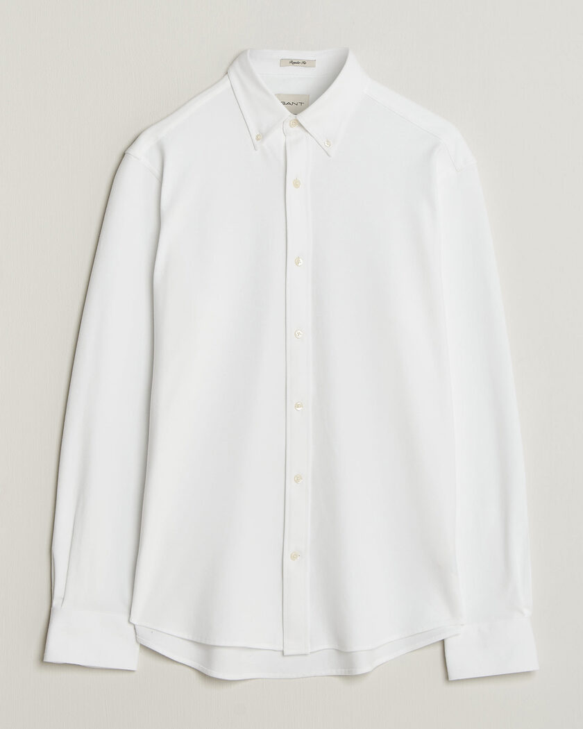 Gant Regular Fit Jersey Pique Shirt White – Vit