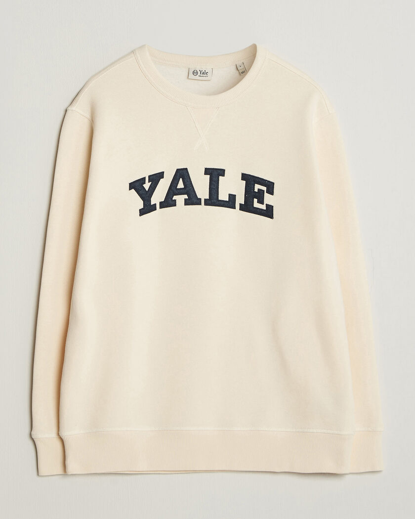Gant YALE Crew Neck Sweatshirt Cream – Vit