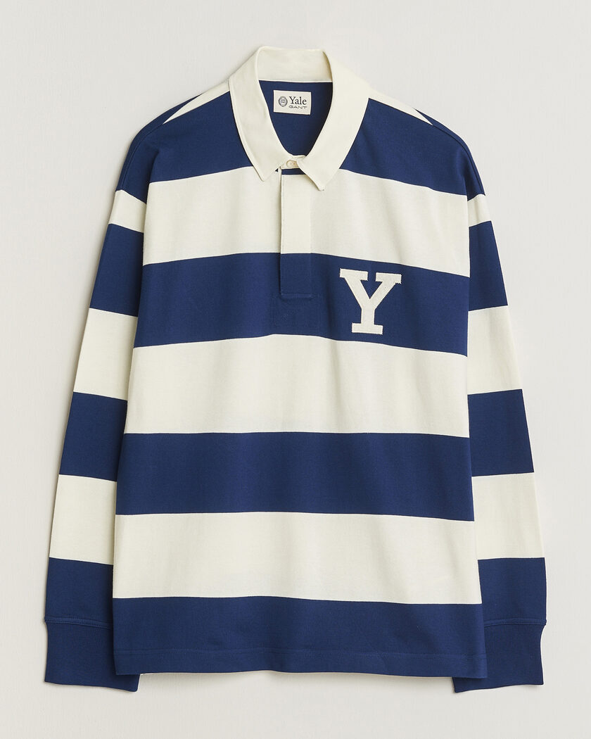 Gant YALE Striped Heavy Rugger Rich Navy – Blå
