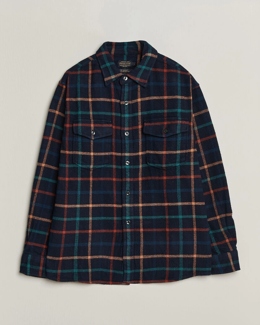 Pendleton Big Pocket Shirt Dark Blue Check – Blå