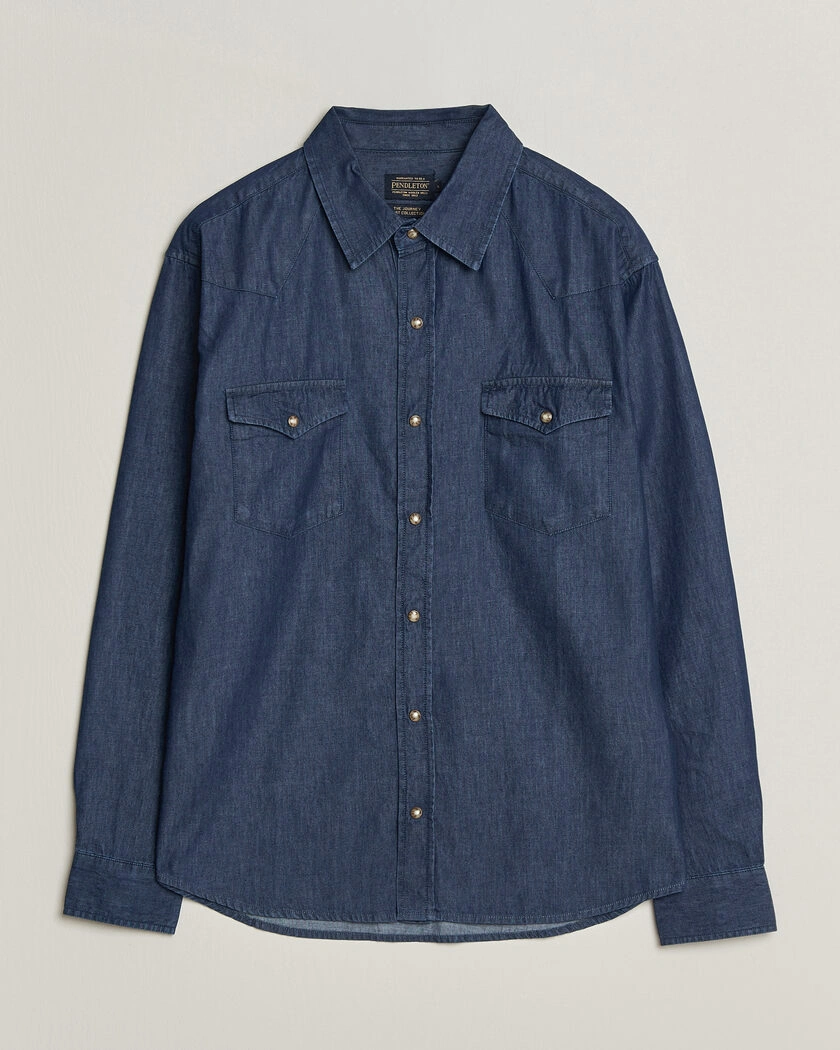 Pendleton Chandler Western Shirt Indigo Chambray – Blå