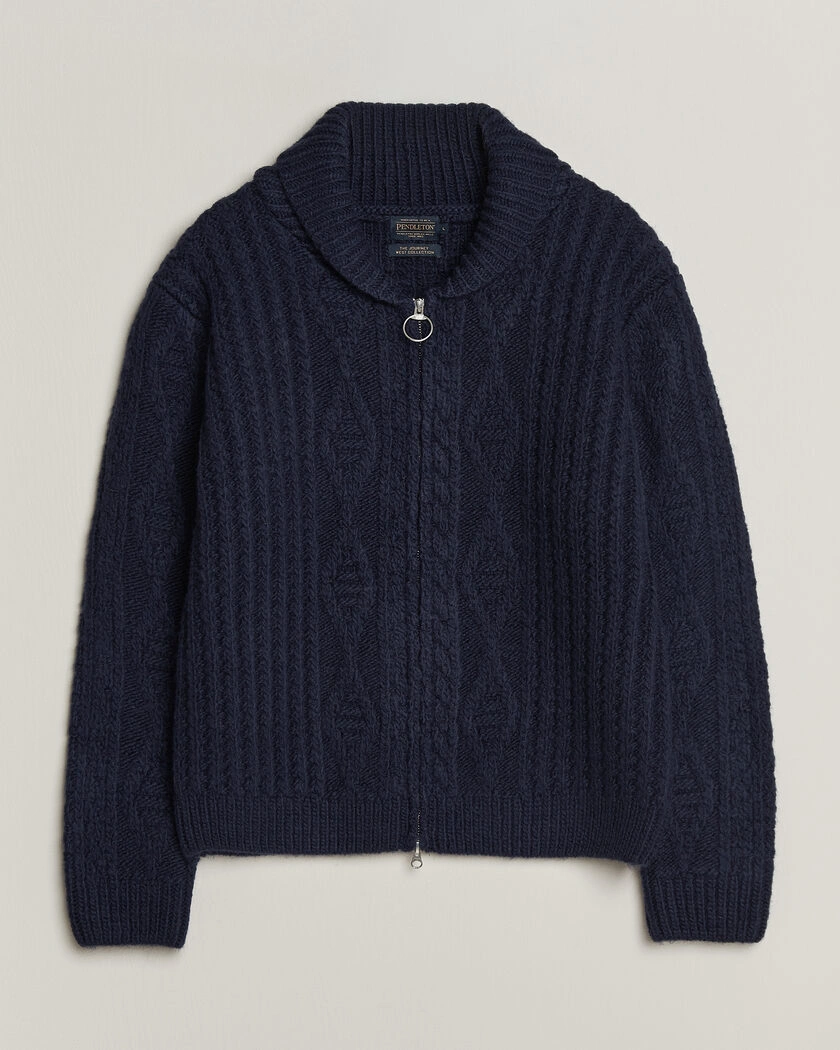 Pendleton Hoop Zip Cardigan Navy – Blå