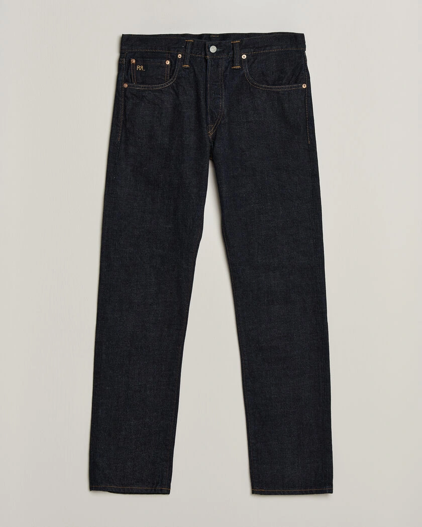 RRL Slim Fit Selvedge Jeans East/West Rinse – Blå