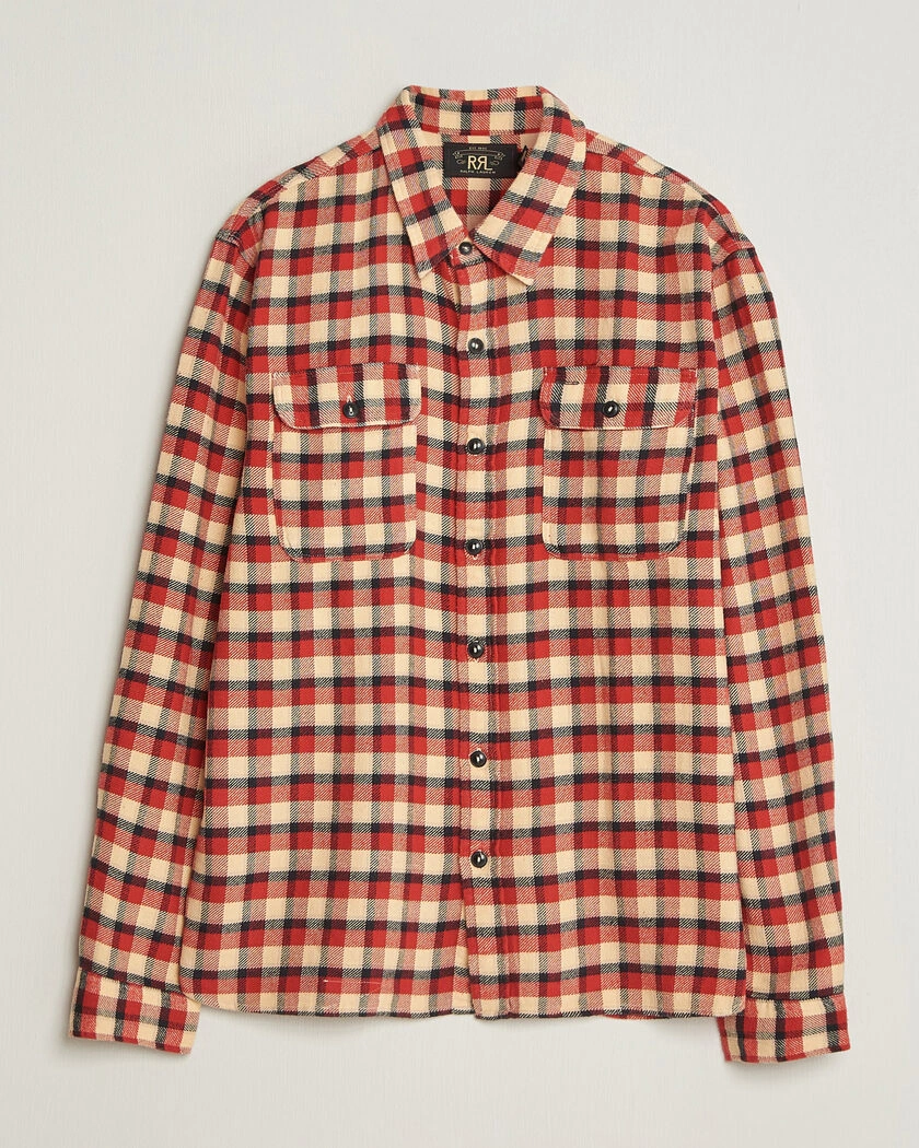 RRL Plaid Flannel Shirt Red/Cream – Röd