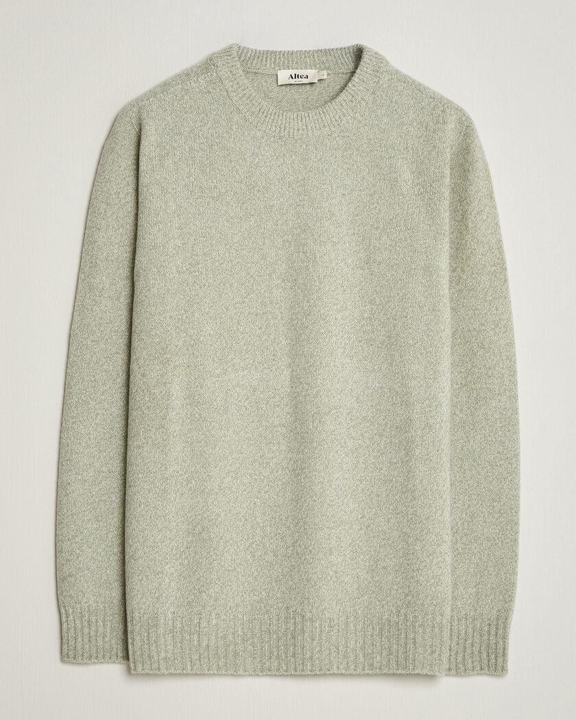 Altea Wool/Cashmere Crew Neck Pullover Mint Green – Grön