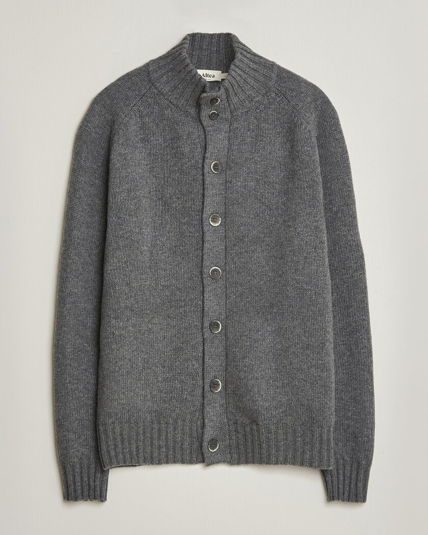 Altea Raglan Sleeve Buttoned Cardigan Grey Melange – Grå