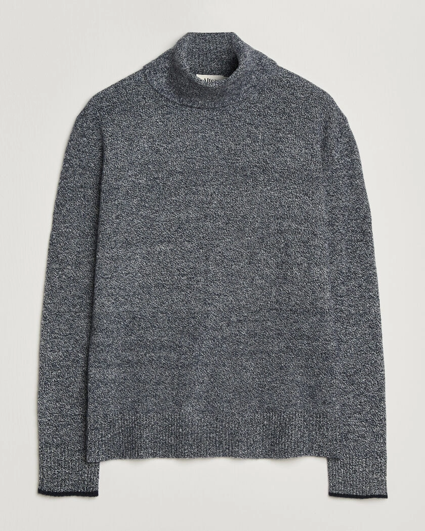 Altea Cloud Cashmere Blend Rollneck Navy Melange – Blå