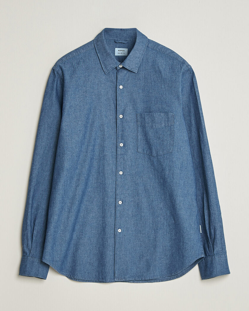 Aspesi Chambray Shirt Blue Denim – Blå