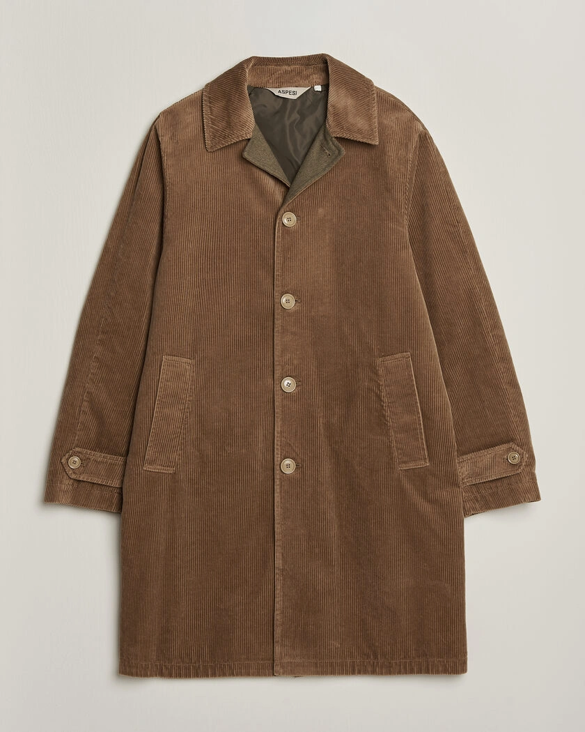 Aspesi Corduroy Raglan Coat Beige – Beige
