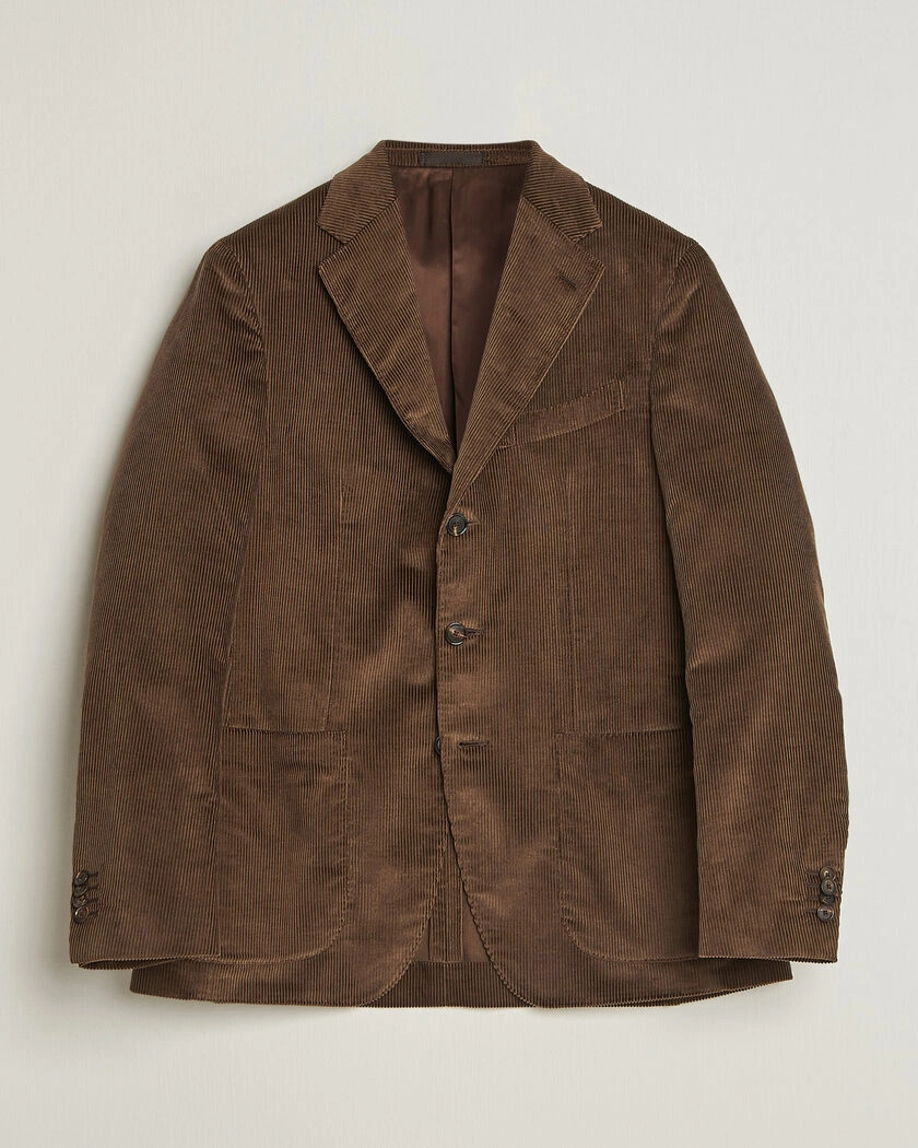 Caruso Aida Corduroy Blazer Dark Brown – Brun