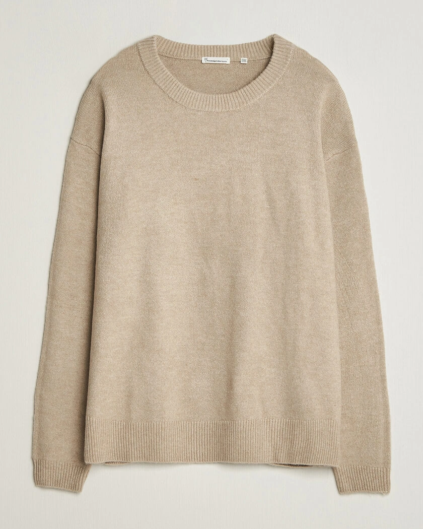 KnowledgeCotton Apparel Knitted Crewneck Feather Grey – Grå