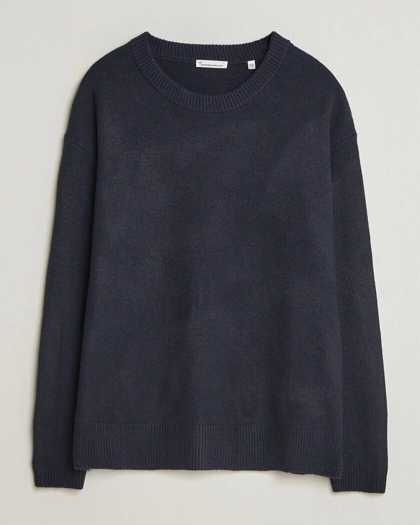 KnowledgeCotton Apparel Knitted Crewneck Night Sky – Blå
