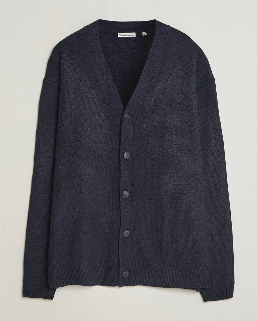 KnowledgeCotton Apparel Knitted Cardigan Night Sky – Blå
