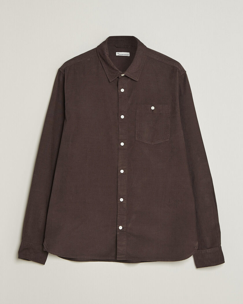 KnowledgeCotton Apparel Regular Fit Cord Shirt Chocolate – Brun